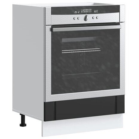 Ovenkast Lucca bewerkt hout zwart 1