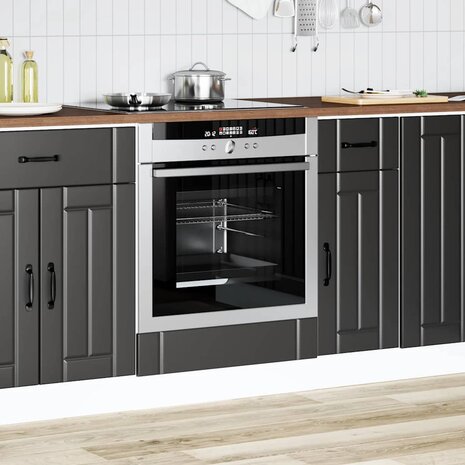 Ovenkast Lucca bewerkt hout zwart 3