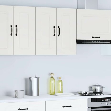 Keukenwandkast Kalmar bewerkt hout wit 1