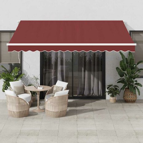 Luifel automatisch uittrekbaar 400x300 cm bordeauxrood 1