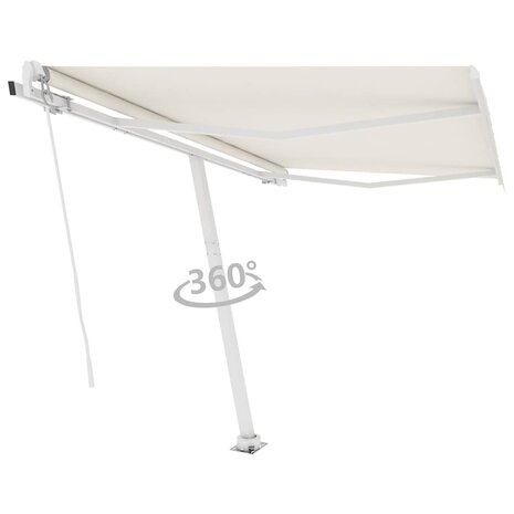 Luifel vrijstaand handmatig uittrekbaar 300x250 cm crèmekleurig 3