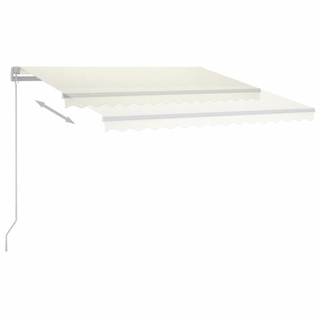 Luifel vrijstaand handmatig uittrekbaar 300x250 cm crèmekleurig 4