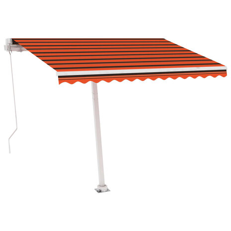 Luifel vrijstaand handmatig uittrekbaar 300x250 cm oranje bruin 2