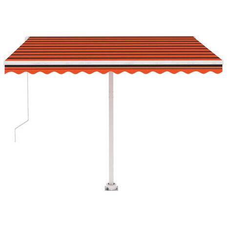 Luifel vrijstaand handmatig uittrekbaar 300x250 cm oranje bruin 6