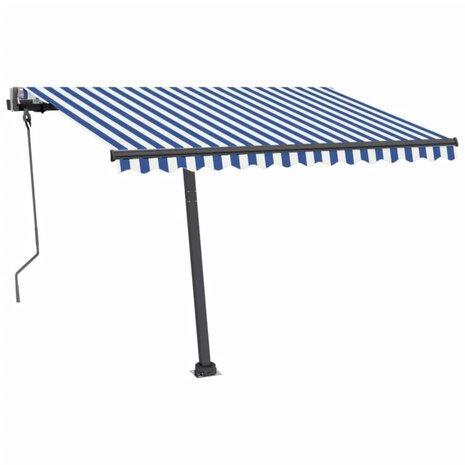 Luifel vrijstaand automatisch 300x250 cm blauw en wit 2