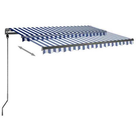 Luifel vrijstaand automatisch 300x250 cm blauw en wit 3