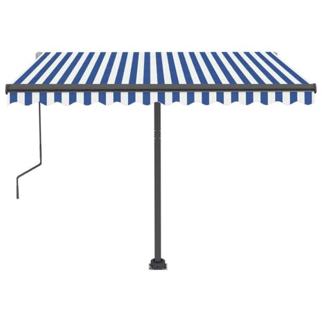 Luifel vrijstaand automatisch 300x250 cm blauw en wit 4