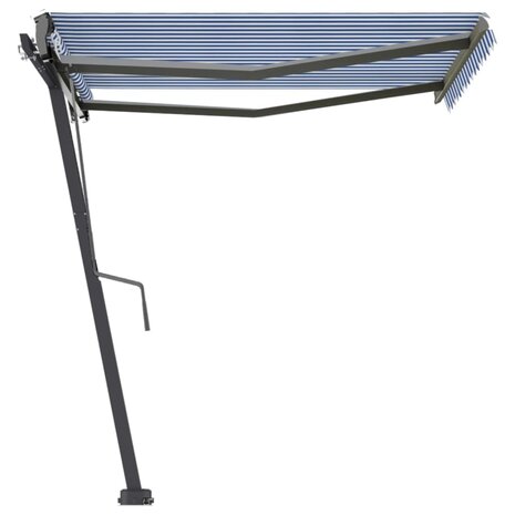 Luifel vrijstaand automatisch 300x250 cm blauw en wit 5