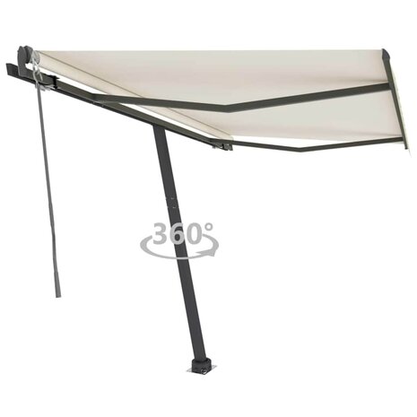 Luifel vrijstaand automatisch 300x250 cm crèmekleurig 1