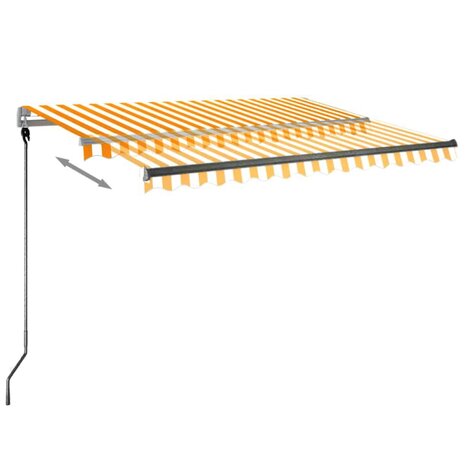 Luifel vrijstaand automatisch 300x250 cm geel en wit 3