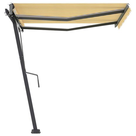 Luifel vrijstaand automatisch 300x250 cm geel en wit 5