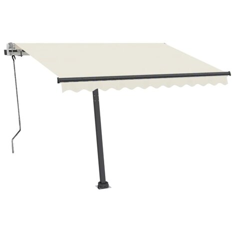 Luifel vrijstaand handmatig uittrekbaar 350x250 cm crèmekleurig 3