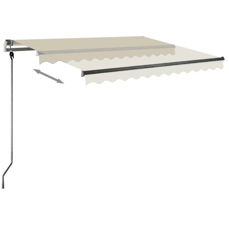 Luifel vrijstaand handmatig uittrekbaar 350x250 cm crèmekleurig 4