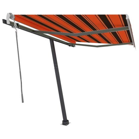 Luifel vrijstaand handmatig uittrekbaar 350x250 cm oranje bruin 2