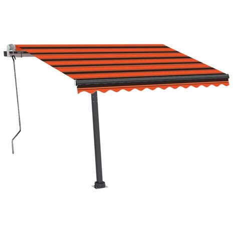 Luifel vrijstaand handmatig uittrekbaar 350x250 cm oranje bruin 3