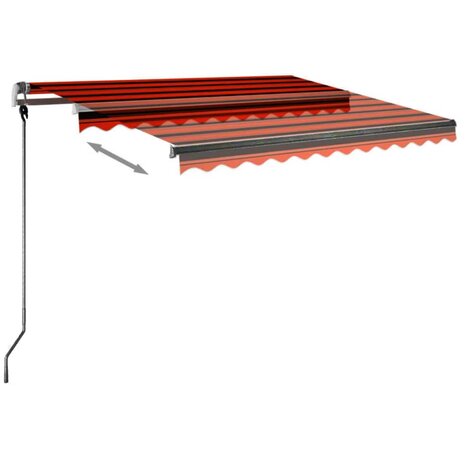 Luifel vrijstaand handmatig uittrekbaar 350x250 cm oranje bruin 4