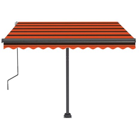 Luifel vrijstaand handmatig uittrekbaar 350x250 cm oranje bruin 5