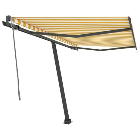 Luifel vrijstaand automatisch 350x250 cm geel en wit 2