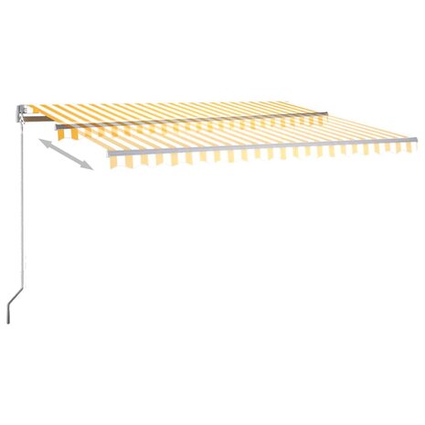 Luifel vrijstaand automatisch 400x300 cm geel en wit 6
