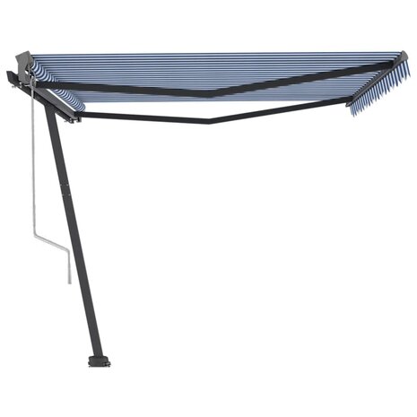Luifel vrijstaand automatisch 450x300 cm blauw en wit 4