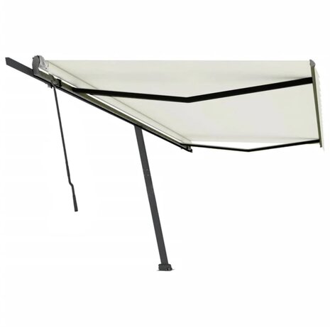 Luifel vrijstaand handmatig uittrekbaar 500x300 cm crèmekleurig 2