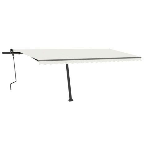 Luifel vrijstaand handmatig uittrekbaar 500x300 cm crèmekleurig 3