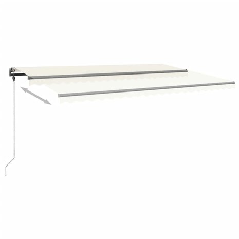 Luifel vrijstaand handmatig uittrekbaar 500x300 cm crèmekleurig 6