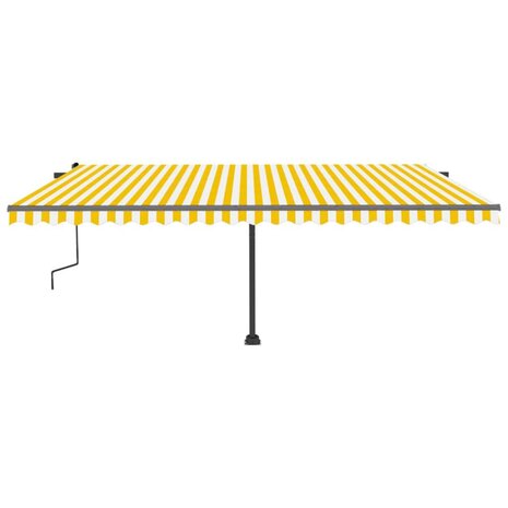 Luifel vrijstaand handmatig uittrekbaar 500x300 cm geel en wit 3