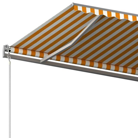 Luifel vrijstaand handmatig uittrekbaar 500x300 cm geel en wit 6