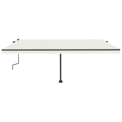 Luifel vrijstaand handmatig uittrekbaar 500x350 cm cr&egrave;mekleurig 3