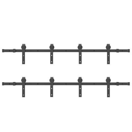 Doos met onderdelen voor schuifdeur 366 cm staal zwart 6