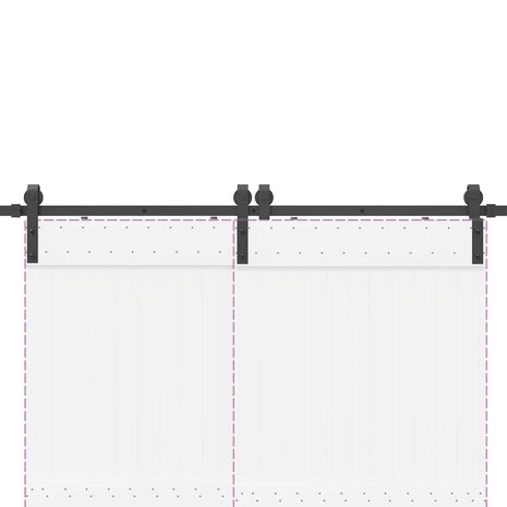 Doos met onderdelen voor schuifdeur 366 cm staal zwart 9