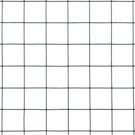 Kippengaas 25x0,5 m staal met PVC coating groen 4