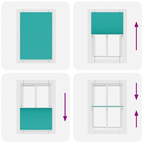 Plissé rolgordijn 95x150 cm stofbreedte 94,4 cm petrol groen 5