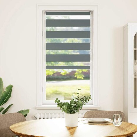 Zebra rolgordijn 55x150 cm stofbreedte 50,9 cm donkergrijs 2