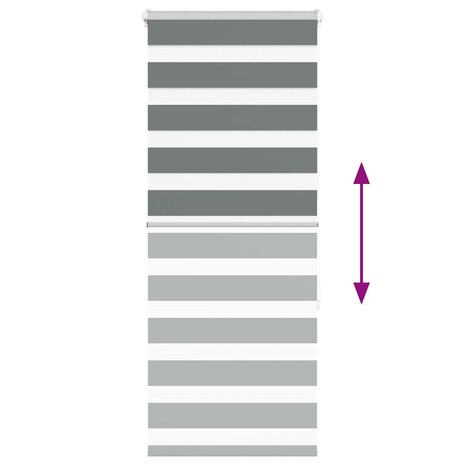 Zebra rolgordijn 55x150 cm stofbreedte 50,9 cm donkergrijs 5