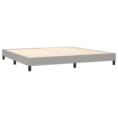 Boxspring met matras en LED stof lichtgrijs 200x200 cm 5