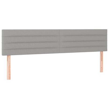 Boxspring met matras en LED stof lichtgrijs 200x200 cm 7
