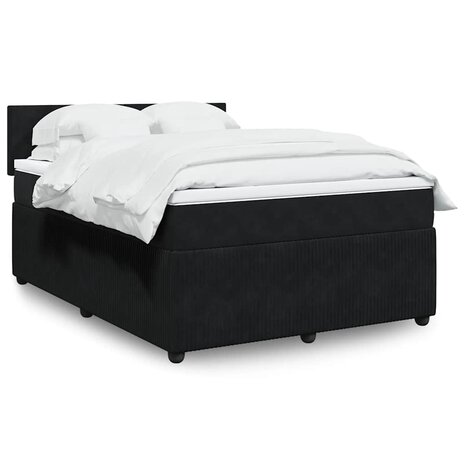 Boxspring met matras fluweel zwart 160x200 cm 1