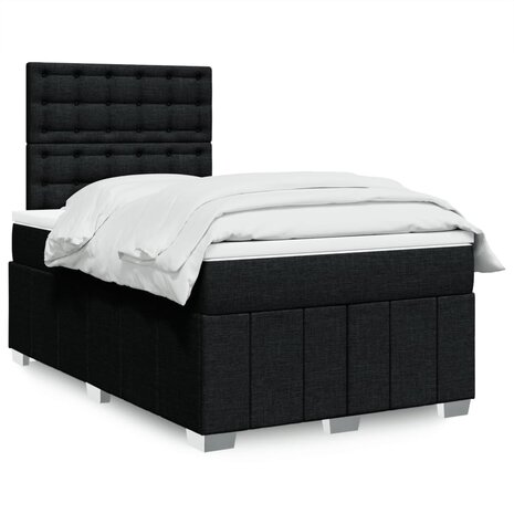 Boxspring met matras stof zwart 120x200 cm 1