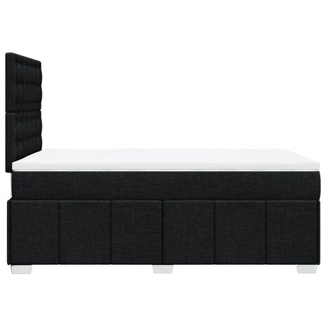 Boxspring met matras stof zwart 120x200 cm 7
