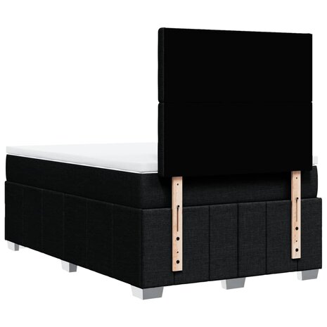 Boxspring met matras stof zwart 120x200 cm 8