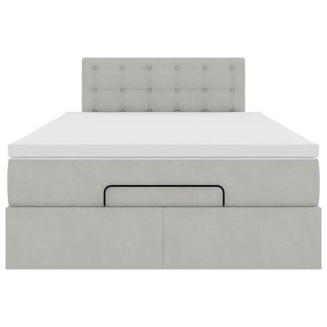 Ottoman bed met matras en LED&apos;s 120x200 cm fluweel lichtgrijs 7