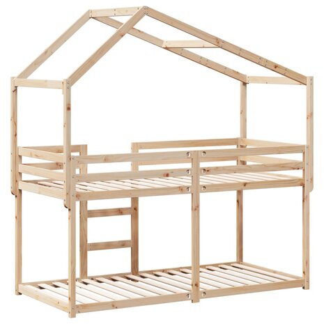 Stapelbedframe zonder matras massief grenenhout 90x190 cm 8