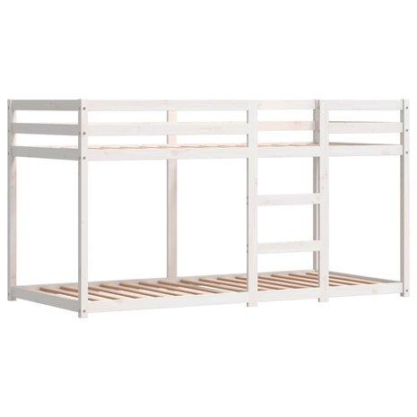 Stapelbed met gordijnen 90x190 cm grenenhout wit en zwart 8