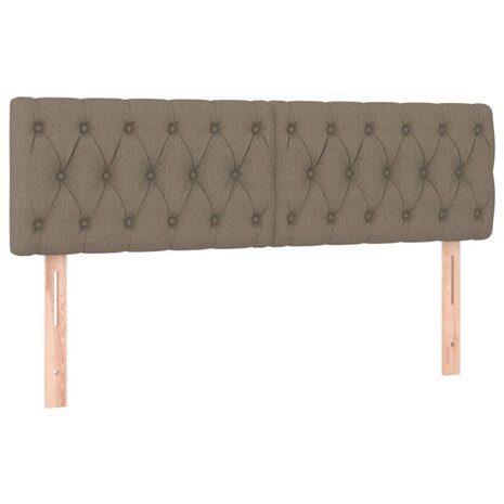 Hoofdbord LED 144x7x78/88 cm stof taupe 4