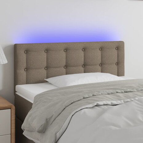 Hoofdbord LED 100x5x78/88 cm stof taupe 1