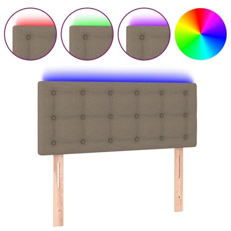 Hoofdbord LED 100x5x78/88 cm stof taupe 2