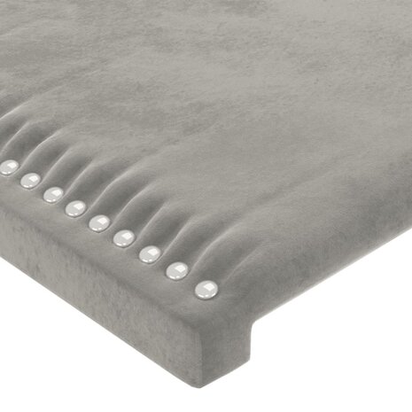 Hoofdbord LED 103x16x78/88 cm fluweel lichtgrijs 5