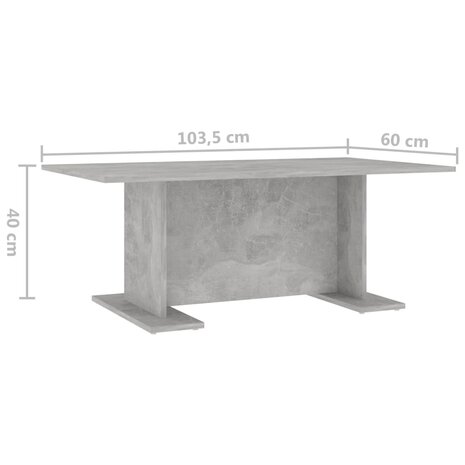 Salontafel 103,5x60x40 cm bewerkt hout betongrijs 6